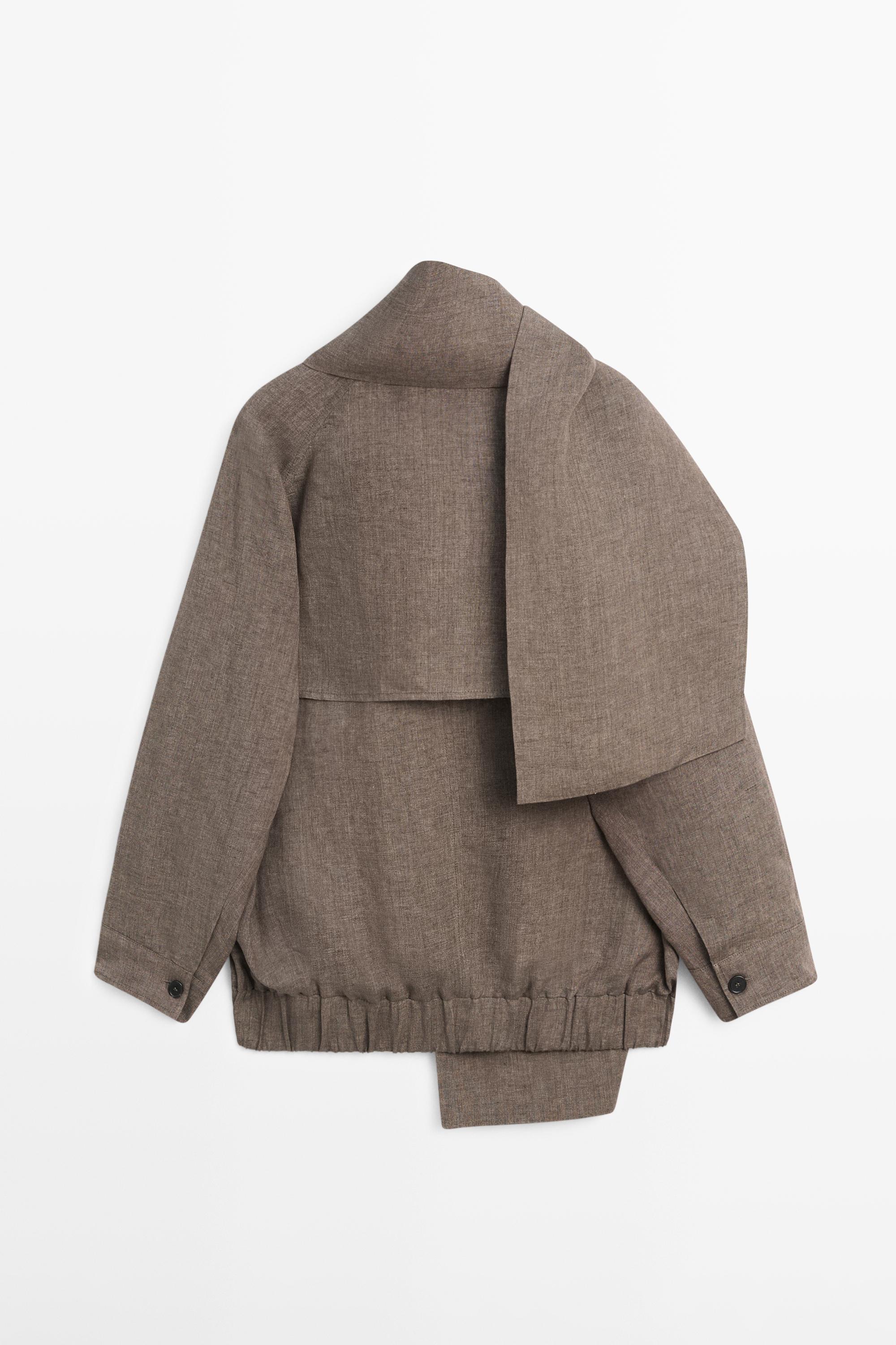 Veste bomber foulard mélange lin